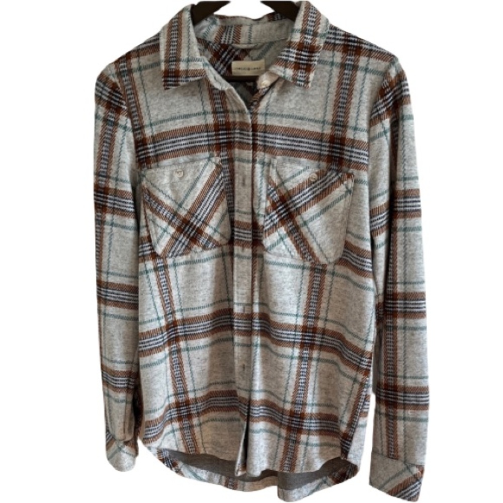 Thread & Supply Multicolor Plaid Button Up Shirt … - image 1